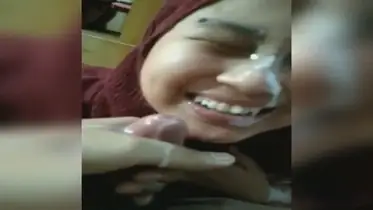 Muka Manis Jilbab Coklat Kena Croot HD Viral Indo